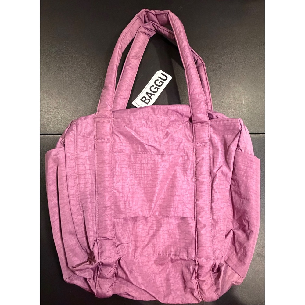 BAGGU Cloud Bag Orchid Purple Recycled Nylon Zip Tote Travel Gym Pouch NWT